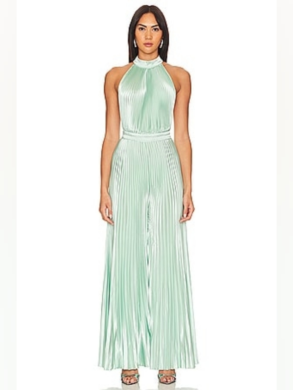 Cinema Low Back Jumpsuit in Seafoam  L'IDEE